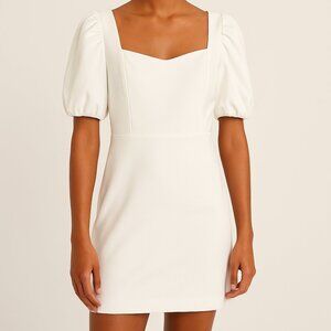 French Connection Whisper Puff Sleeve Dress– Summer White, Size 0 New